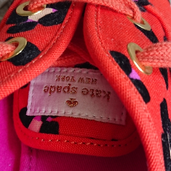 Kate Spade X Keds Sneakers Pointed Toe Orange Black Floral Print size 6 - Picture 8 of 13